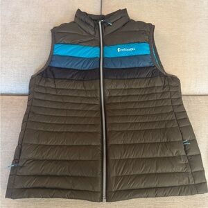 Cotopaxi Olive & Blue Puffer Vest; like new; size M